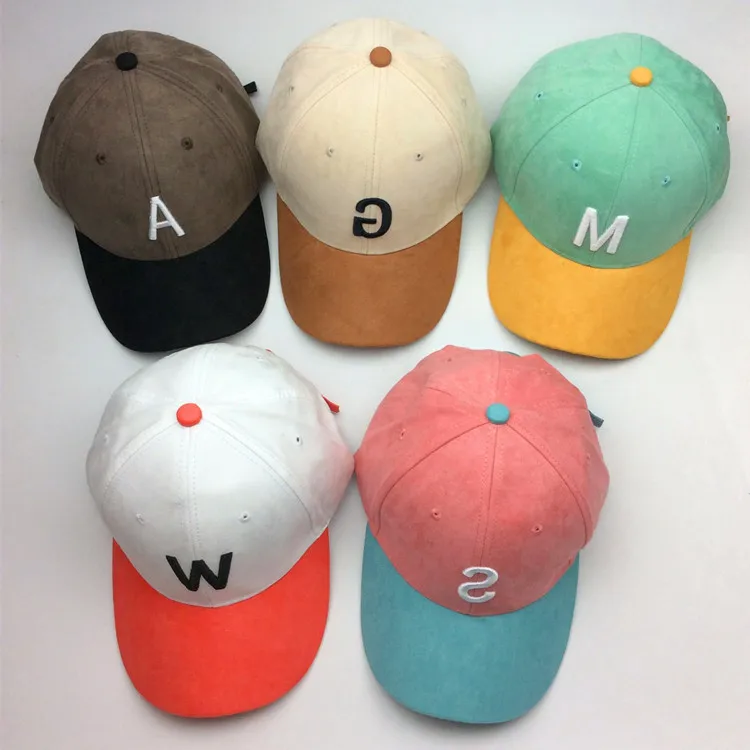 

New Boy's and Girl's Suede Fabric Curved Eaves Baseball Cap Fashion Letters Embroidery Man's and Women's Duck Tongue Cap