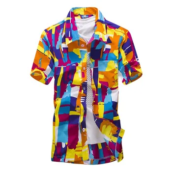 

New Summer Style Hawaiian Shirt Short-Sleeved Printed Casual Camisa Masculina Beach Shirt Men Brand Clothing Asian Size 5XL