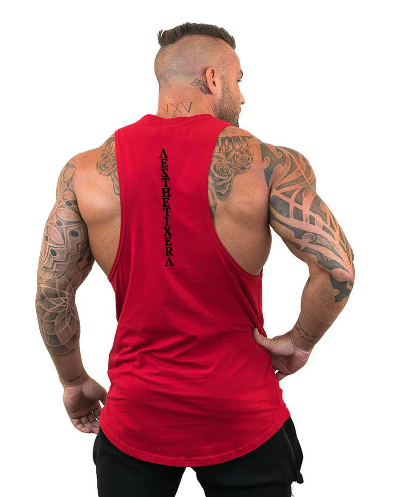 Muscleguys бренд одежда для тренажерного зала фитнеса топ с капюшоном Для мужчин для бодибилдинга Нижняя юбка с тренировки майка без рукавов»(«хейтеры»), футболка с капюшоном - Цвет: red64