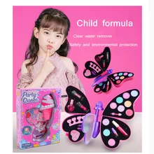 Комплект детской косметики для дома, безопасная Нетоксичная коробка для макияжа принцессы для девочек, тип «Бабочка», набор для макияжа, детский домик, игрушка в подарок