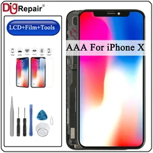 AAA для iphone X ЖК-дисплей сенсорный экран дигитайзер сборка запасная часть для iphone x ЖК-сенсорный экран для iphone X дисплей