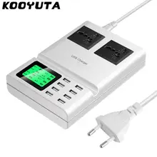 KOOYUTA многопортовое настольное зарядное устройство 8 usb-хаб ЖК-дисплей розетка переменного тока розетка удлинитель адаптер держатель телефона для huawei