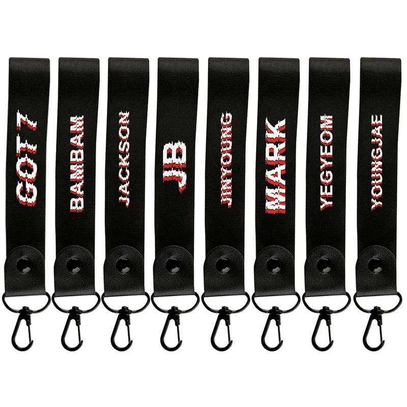 

KPOP GOT7 Laser Lanyard JB JACKSON MARK YUGYEOM Keychain Keyring Mobile Phone Strap Pendant