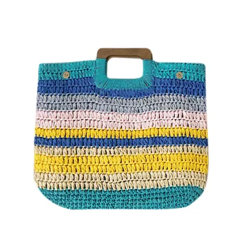 

Bohemian Straw Bags For Women Large Capacity Beach Handbags Summer Vintage Rattan Bag Handmade Kintted Travel Bags