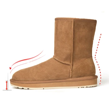 

RUIYEE winter boots ladies sheepskin wool one boots fashion sheepskin boots long tube women's boots snow boots 2018 new