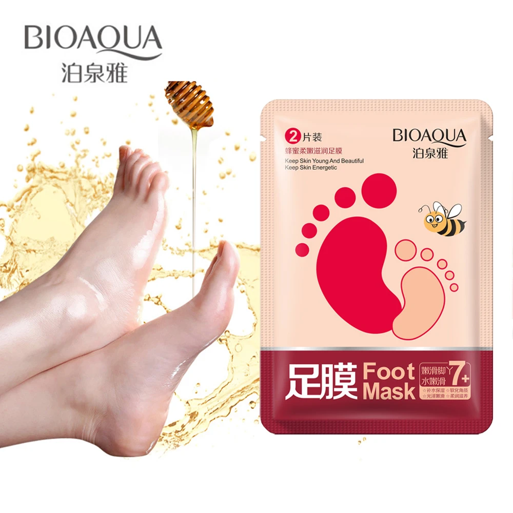 

BIOAQUA 2pcs 1pair Exfoliating Foot Mask Exfoliation for Feet Mask Remove Dead Skin Heels Foot Moisturizing Mask