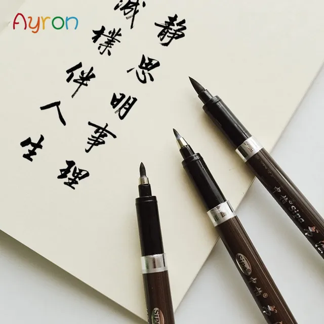 3 Pcs Calligraphy Pens Set Japan Material Brush for Signature Chinese Calligraphy Learning Art Marker School Stationery Supplies 1