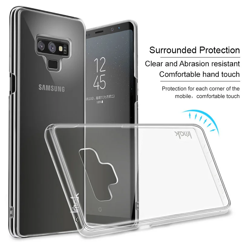 

IMAK sFor Samsung Galaxy Note 9 Case Back Cover Transparent PC Anti-knock Armor Phone Protector Note 9 Note9 Funda Capa Coque