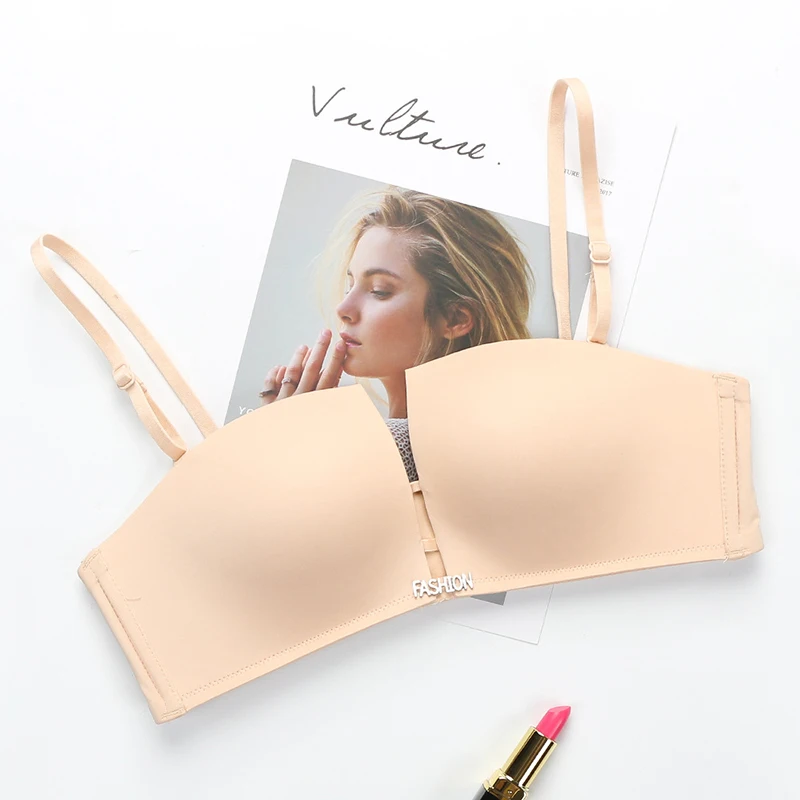 

Femal Intimates Women Sexy Lingerie Gather Seamless Bra Thin 1/2 Cup Brassiere Solid Seamless Underwear Anti-skid Wire Free Bra