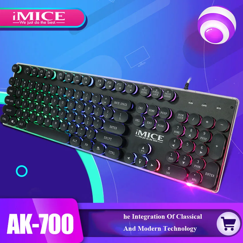 Проводная игровая USB клавиатура IMICE со светодиодной подсветкой и русской