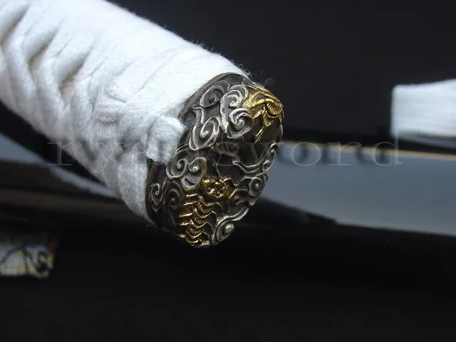 Высокое качество изогнутая сталь+ 1095 углеродистая сталь японский самурайский меч катана меч белый