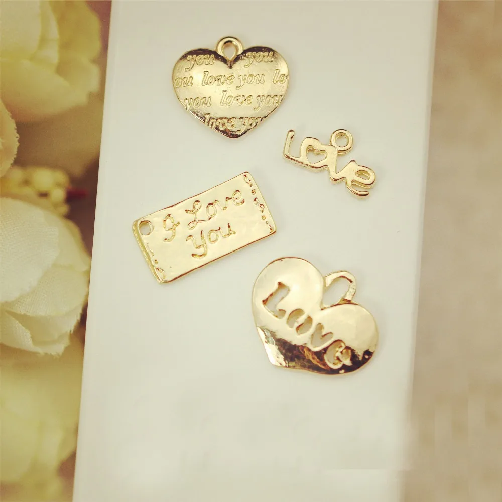 10pcs love heart european charm bracelet metal floating locket charms pendant for Fashion