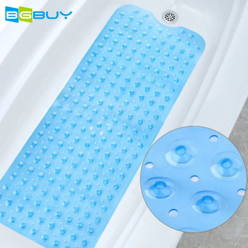 

PVC Design Bath Tub and Shower Mat Extra Long 100*40CM ,Anti Bacterial,Phthalate Free,Machine Washable Materials,Clear Blue