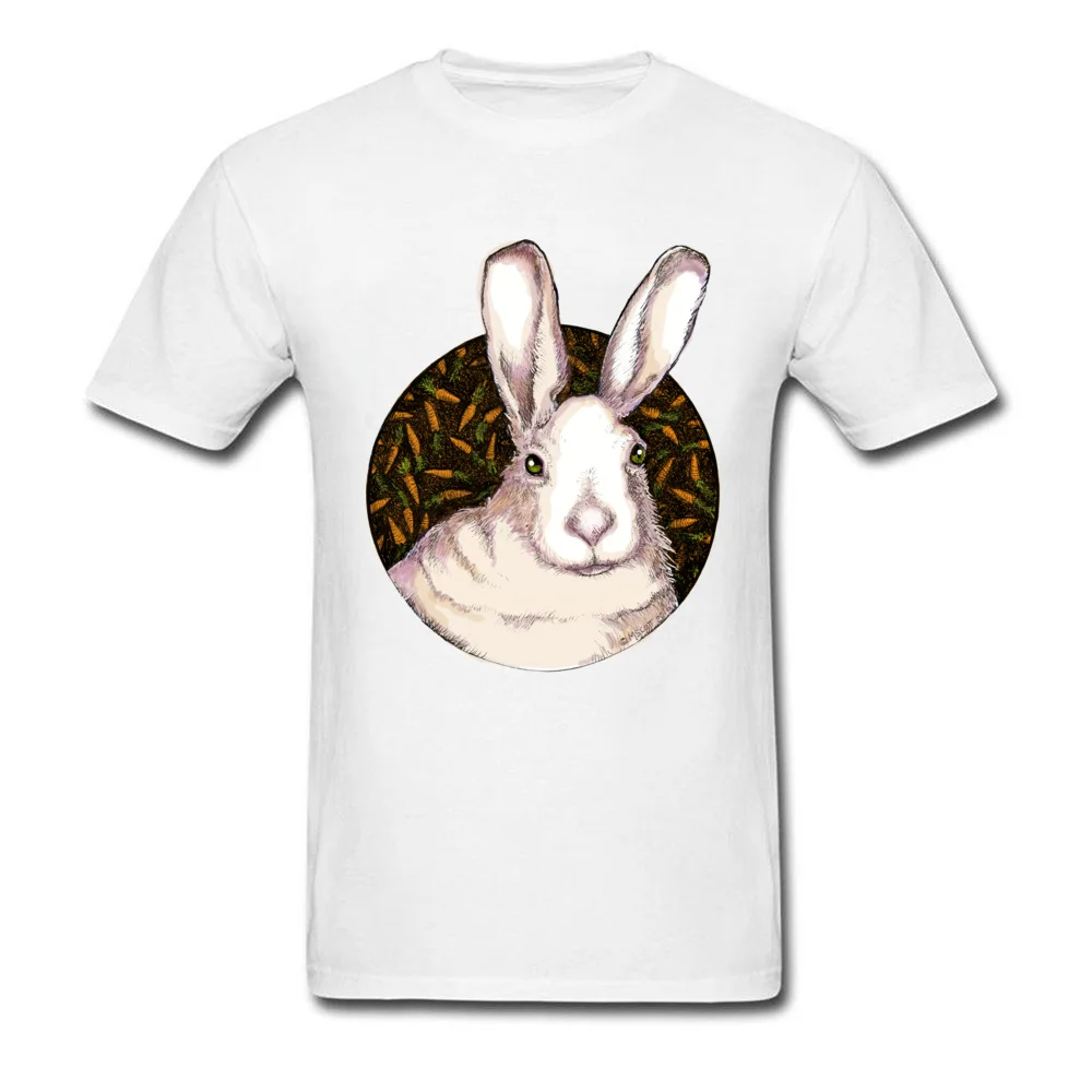 Cool Crewneck T-shirts Summer Fall Tops T Shirt Short Sleeve Faddish Cotton Normal T-Shirt Slim Fit Men Free Shipping Bunny and the Flying Carrots in TechniColor white