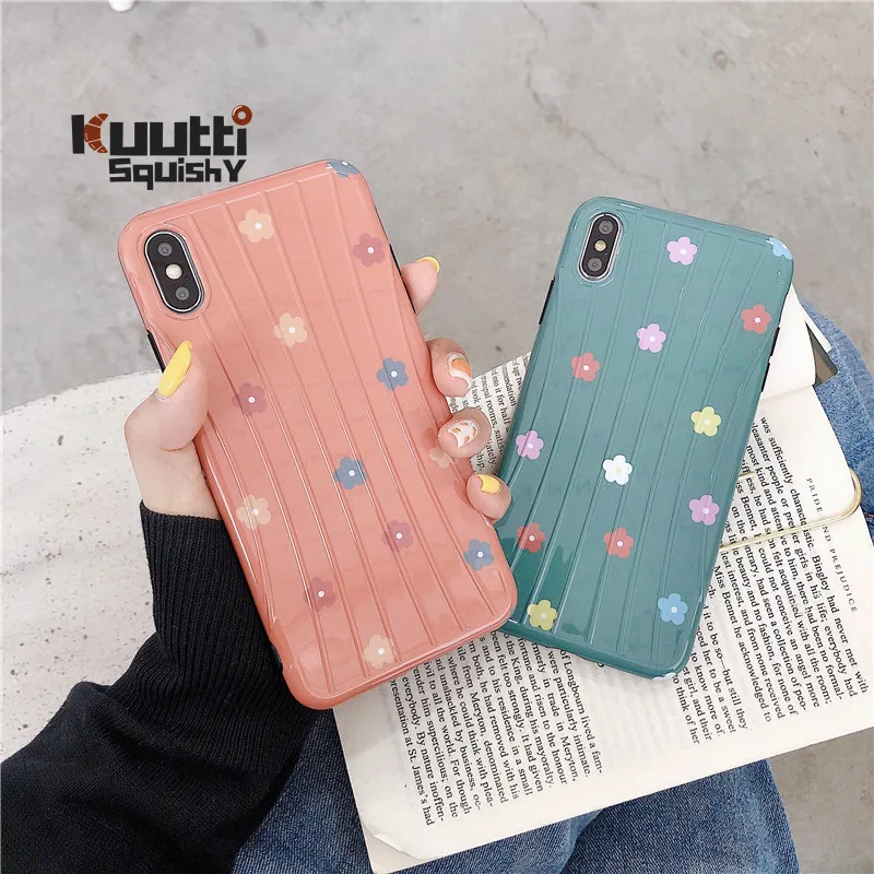 Kuutti мягкие милые оранжевые синие корейские чехлы для телефонов INS iphone 6S 7 8 Plus X XR XS