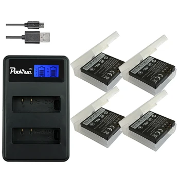 

4Pcs 1400mAh 3.85V Battery AZ16-1 + LED USB Dual Charger for Xiaomi Yi 2 4K Battery Original Xiao Mi Yi Lite Action Cameras