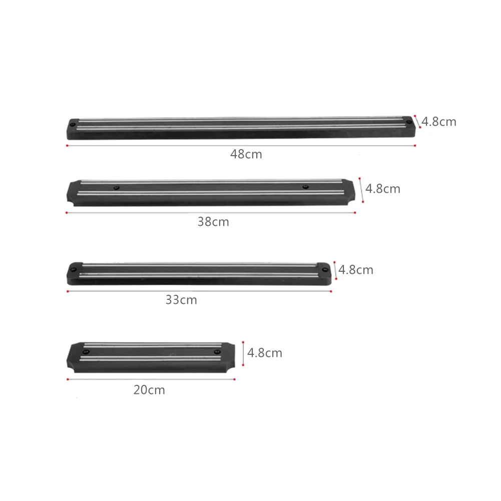 Высокое качество 20/33/38/48 см магнитный держатель для ножей Кухня настенный кронштейн Черный ABS Пластик блок магнитный держатель для ножей для металла Ножи