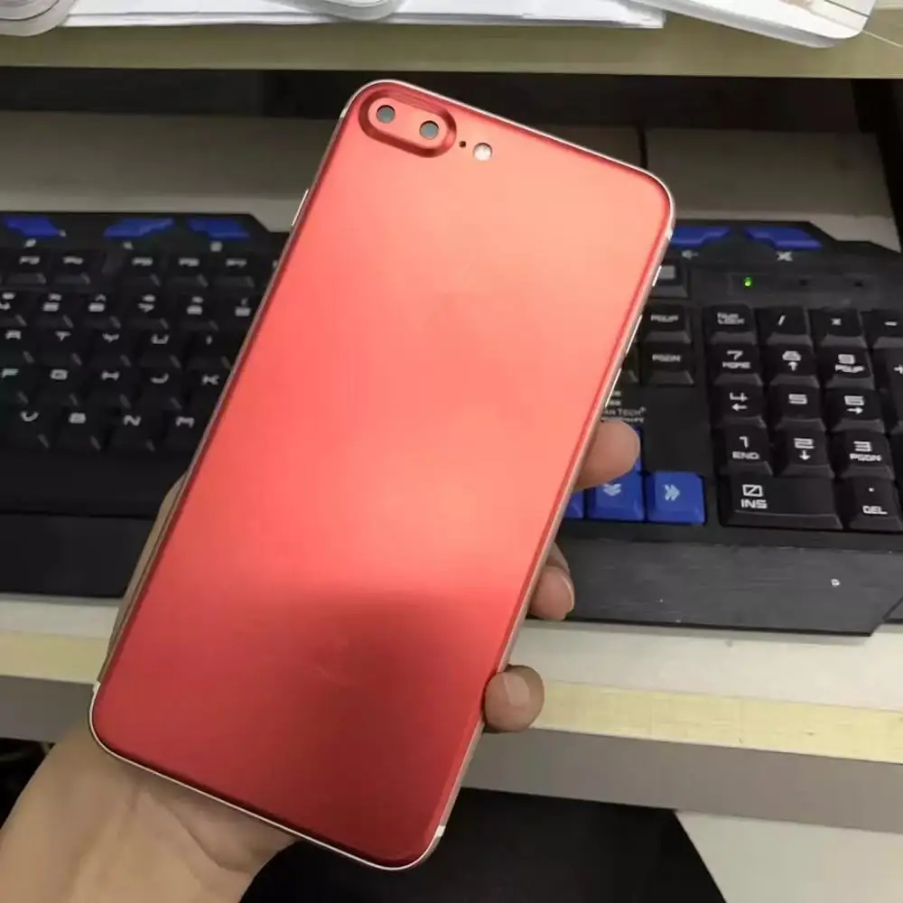 XR 8plus металлический красный титановый сплав Передняя защитная пленка из закаленного стекла задняя крышка для iphone MAX 6s 7plus наклейка