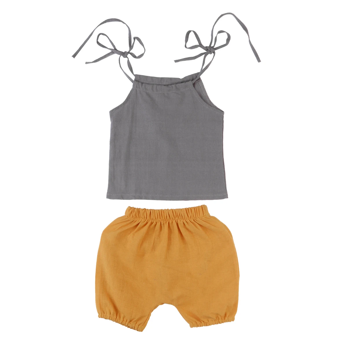 

2pcs Toddler Newborn Baby Boy Girl sleeveless belt T-shirt Tops+ shorts Outfits Set Clothes NEW
