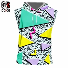 OGKB безрукавка для мужчин Горячая О-образным вырезом геометрический 3D печать треугольник хип-хоп плюс размер 5XL 6XL топы Тройники унисекс майка жилет с капюшоном