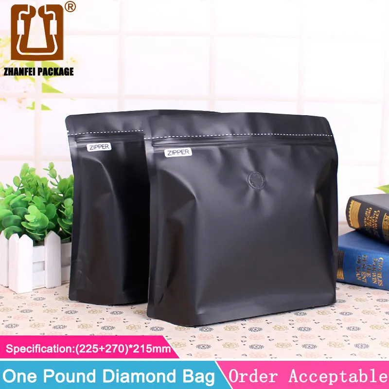 ZHANFEI 20 шт 1 фунт ziplock клапан Алмазный мешок Алюминиевая фольга крафт бумага