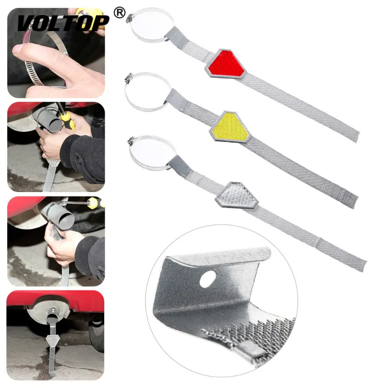 

1pcs Universal Reflective Strips Auto Prevent Electrostatic Lightning Car Electrostatic Avoid Antistatic Metal Belt Safe Driving
