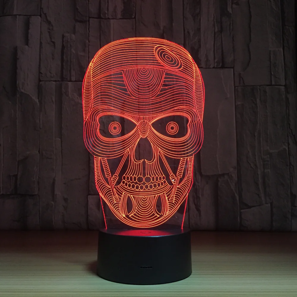 

Horror Skeleton 7 Color Lamp 3D LED Visual Led Night Lights For Kids Touch Usb Table Lampara Lampe Baby Sleeping Home Nightlight