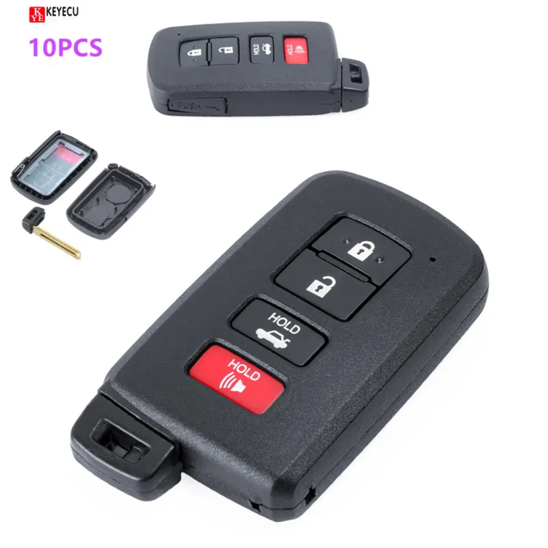 

Keyecu 10pcs Replacement Smart Remote Key Shell Case Fob 3+1 Button/2+1 button/2 Button for Toyota Avalon Camry RAV4 2012-2017