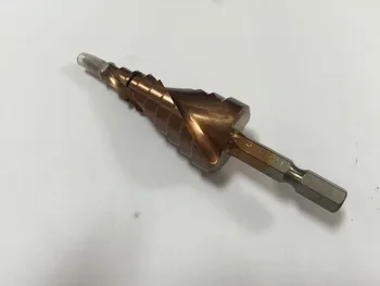 

HSS-CO Cobalt Spiral Grooved 4-22mm Stepped Cone Drills Bit Hole Cutter Tool Kit