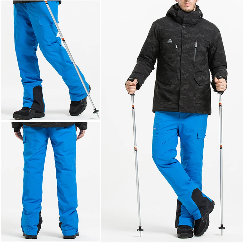TENNEIGHT Winter Ski Pants Men thick Warm Waterproof Outdoor Sports Skiing Snowboard pants Snow Trousers Detachable Suspenders
