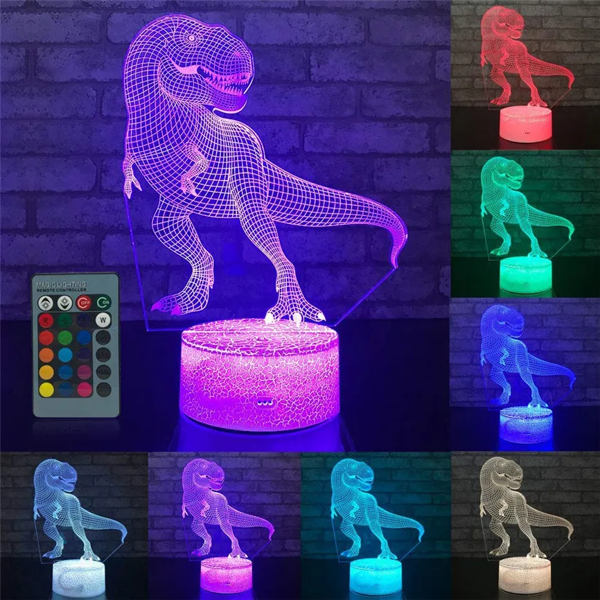 

3D LED Illuminated Lamp USB Optical Illusion Table Desk Changing Night Light With Remote Control Touch Switch Lamp Gifts D#3