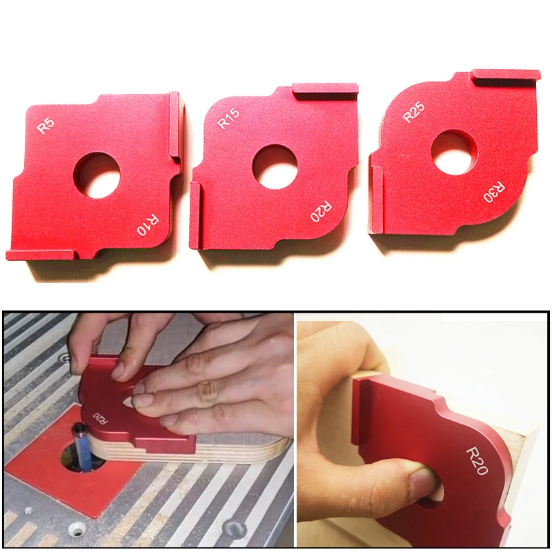 

Wood Panel Radius R Plate Quick-Jig Router Table Bit Corner Jig Trimming Machine Engraving Machine Round Corner Template Kit