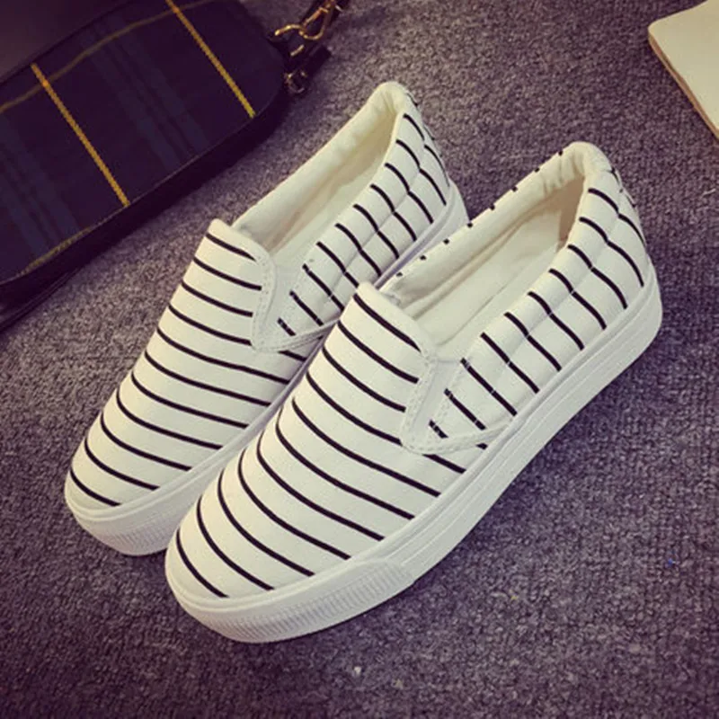 Moda 2018 White Zapatos black Mujer Verano Mocasines Primavera Las De Blanco Casual Transpirables Negro Nuevo Plataforma Lona Mujeres HIxwF7qI