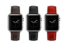 GOOSUU for Apple Watchband 38mm42mm Genuine Leather Replacement Watch Strap Wrist Band with Metal buckle black Free shipping