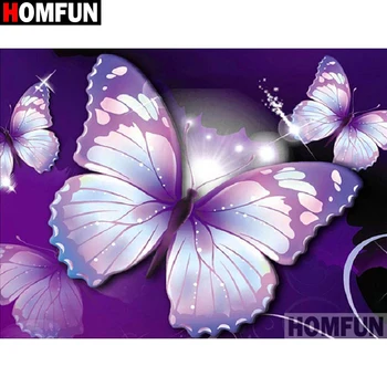 

HOMFUN Full Square/Round Drill 5D DIY Diamond Painting "Animal butterfly" 3D Diamond Embroidery Cross Stitch Home Decor A19269