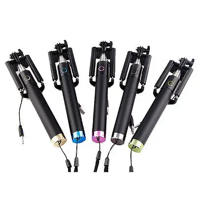 2015 Extendable  wired selfie stick handheld monop...