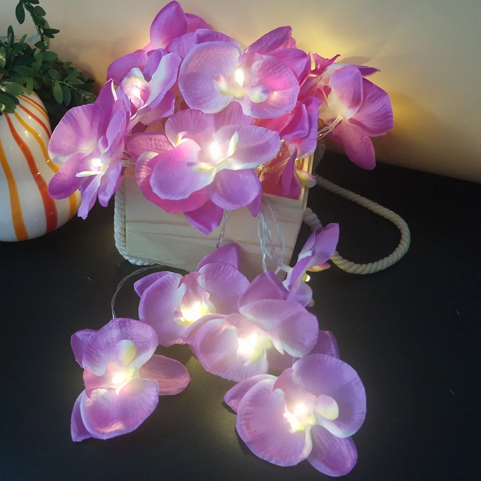 

Fashion flower light string 4meter 20leds for wedding/holiday light,Portable living room flower orchid light ,Floral Wreath