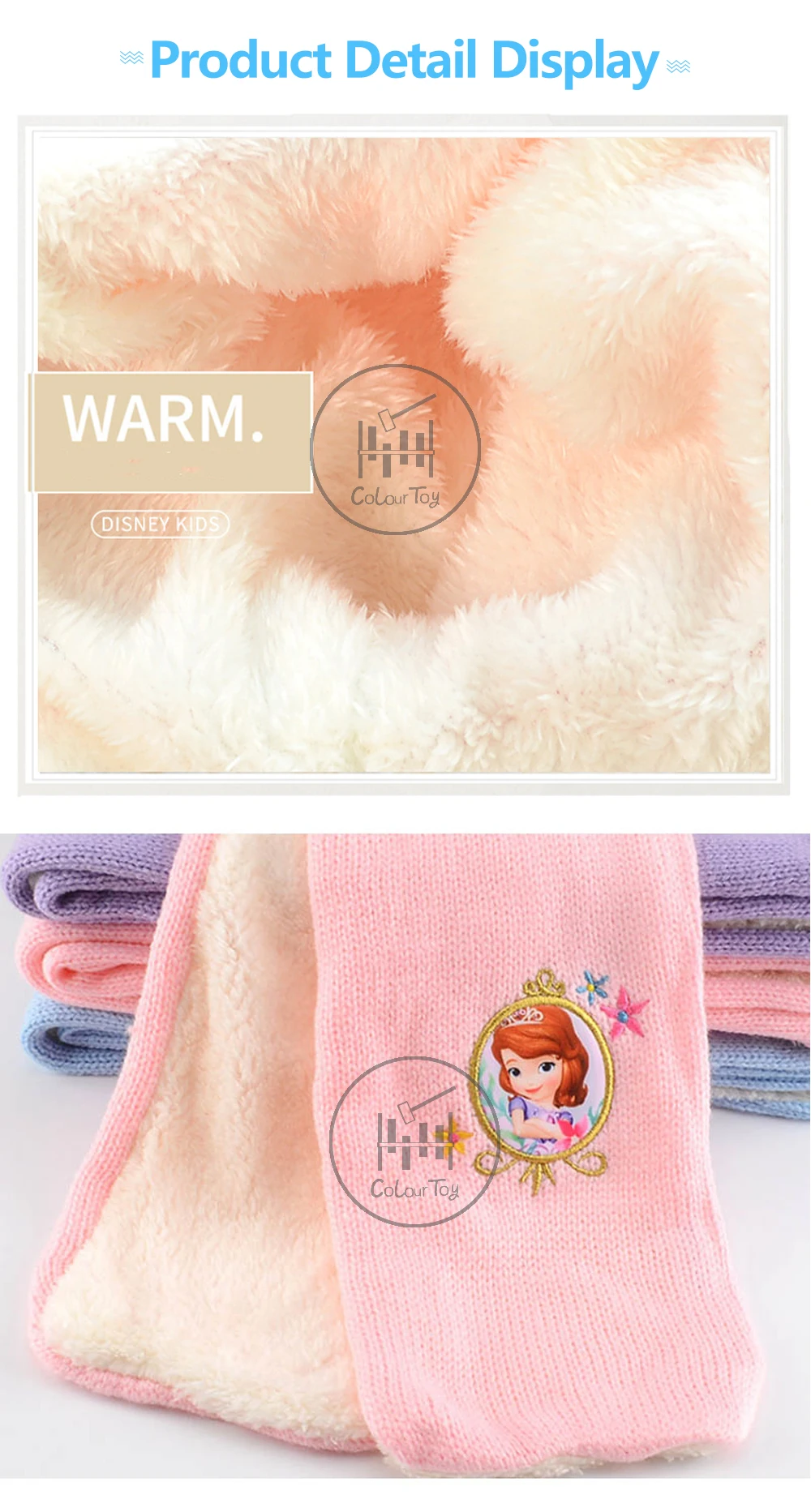 Disney Princess Kids Warm Scarf-Neck Girls Baby Winter-Scarf Women Knitting Wool Scarf Children Neck Warmer Accessories