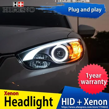

Hireno Headlamp for 2012-2016 Mazda CX-5 Headlight Headlight Assembly LED DRL Angel Lens Double Beam HID Xenon 2pcs