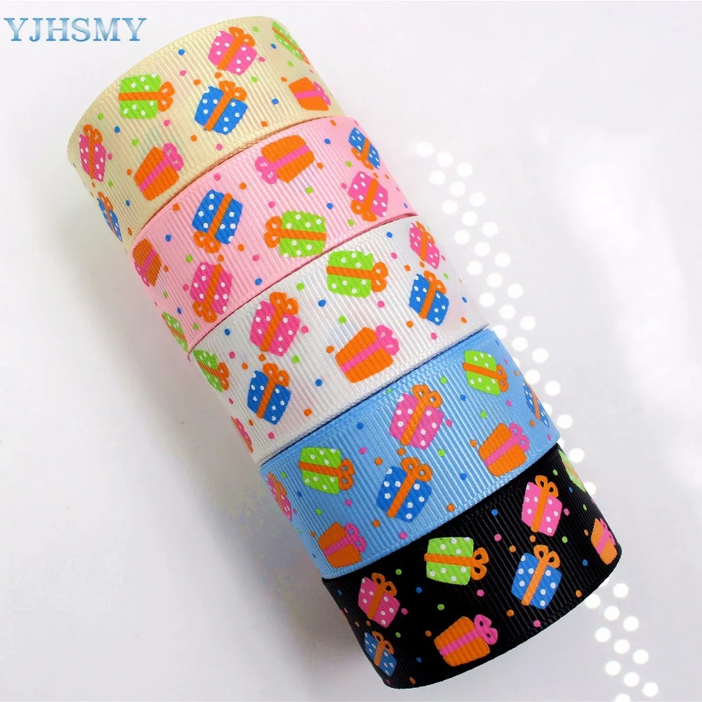 YJHSMY H-17506-75 22 мм 10 ярдов Подарочные ленты термопечать grosgrain Свадебные аксессуары DIY