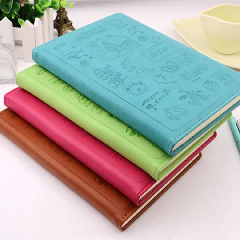 

Lovely Solid Color Notebook PU Leather Cover A6 Time Planner Organizer Personal Diary Daily Memos Travel Journal Agenda