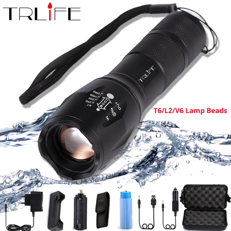 10000 LM Led Flashlight Ultra Bright torch T6/L2/V6 Flash light 5 switch Modes Zoomable Bike Light By 18650 Battery for Camping 10000 LM Led Flashlight Ultra Bright torch T6/L2/V6 Flash light 5 switch Modes Zoomable Bike Light By 18650 Battery for Camping