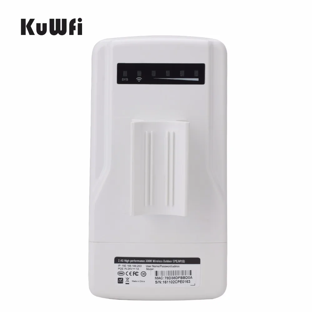 KuWFi открытый беспроводной роутер CPE водонепроницаемый AP 300 Мбит/с Wifi удлиннитель