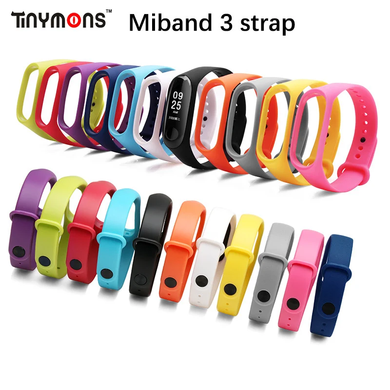 

Tinymons Silicone Strap For Xiaomi MiBand 3 4 Colorful Straps For Xiaomi Miband 4 Smart Bracelet Replacement Strap For Mi Band 4