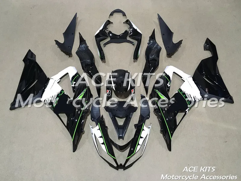 

New ABS motorcycle Fairing For kawasaki Ninja ZX6R 636 2013 2014 2015 2016 Injection Bodywor astonishing Black Green ACE No.30