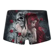 Рыжеволосый женский объятие череп скелет узор 3D печать Speedo мужские купальные мужские плавки мужские боксеры купальники с низкой талией