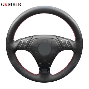 

GKMHiR DIY Black Steering Wheel Cover Hand-Stitched Artificial Leather Car Steering Wheel Cover for BMW E36 E46 E39