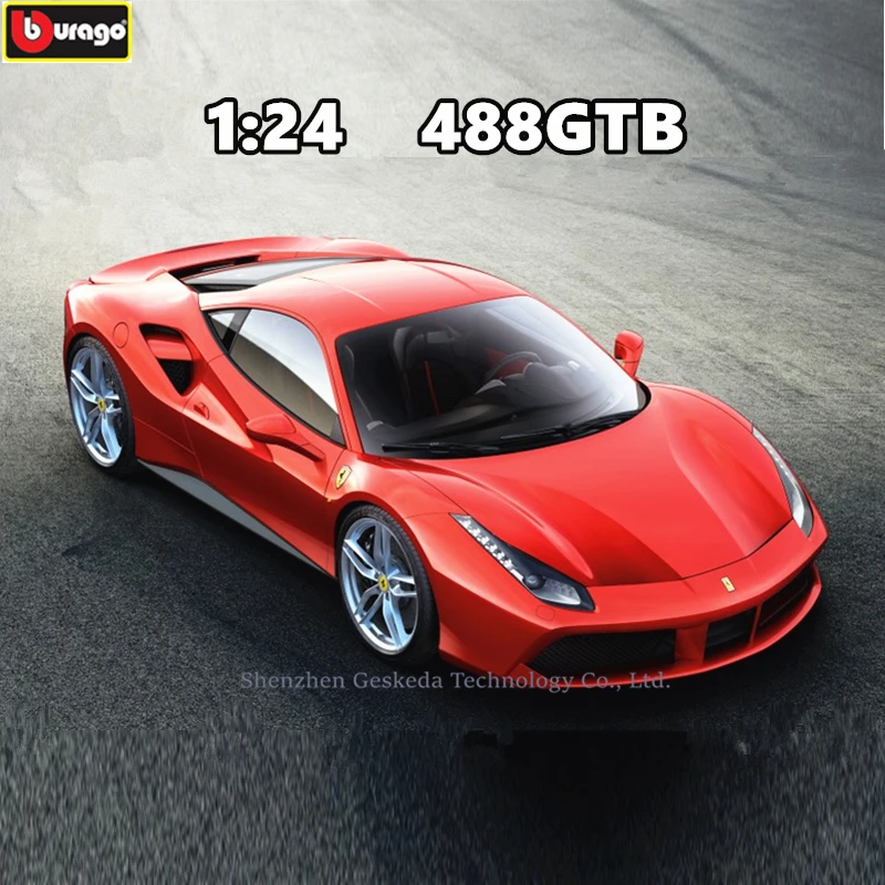 

Bburago 1:24 Ferrari 488GTB collection manufacturer authorized simulation alloy car model crafts decoration collection toy tools