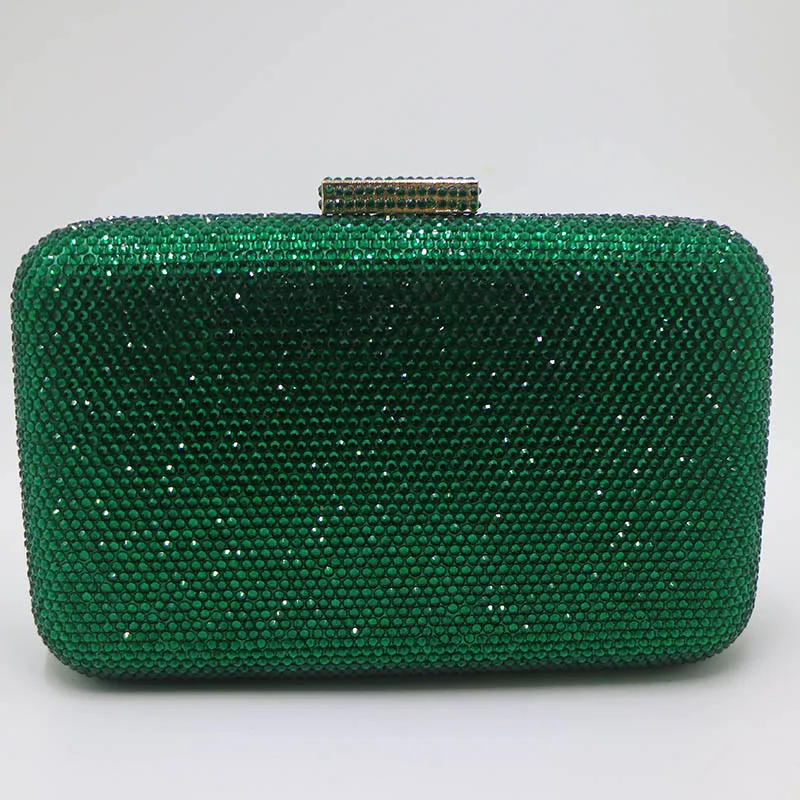 Королевский ночной жесткий клатч кристаллы вечерние сумки и сумки с цепочками красный, серебристый, черный, фиолетовый, золотой, королевский синий - Цвет: Dark Green