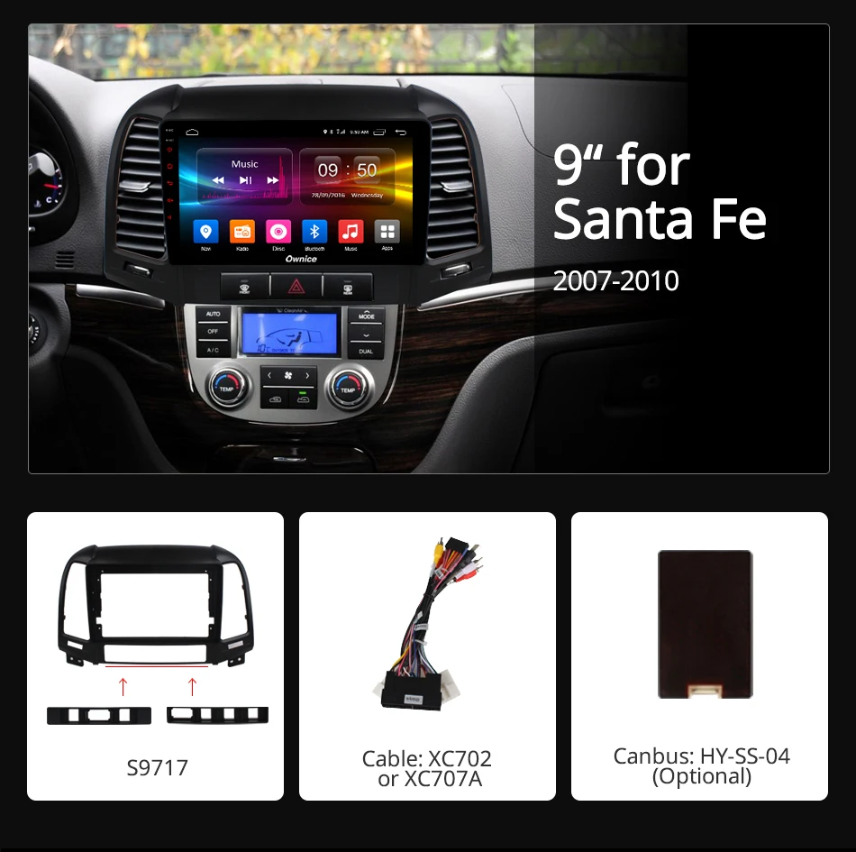 Top Ownice K1 K2 K3 K5 K6 Octa Core Android 9.0 2 din car radio for Hyundai Santa Fe 3 IX25 Creat IX45 auto Navigation gps player 1